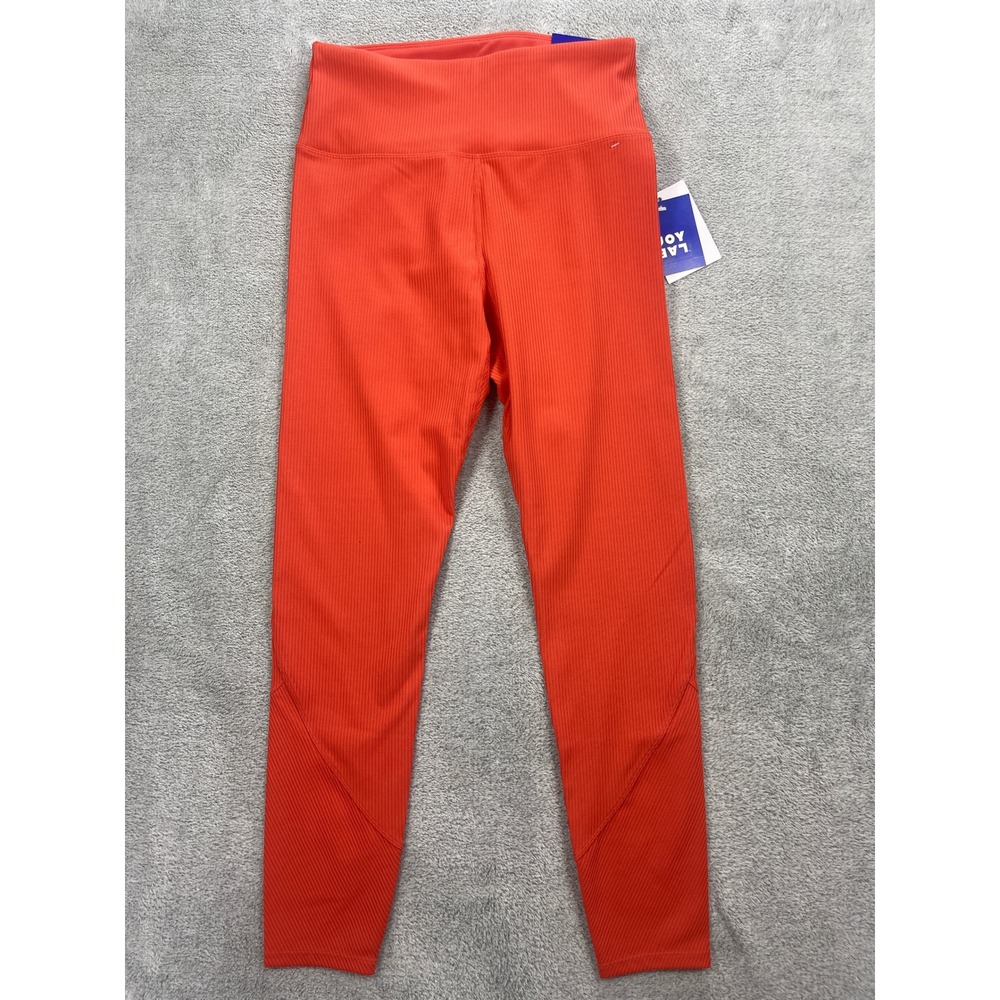 Joy Lab Leggings Women Medium Paprika Red High-Rise Ribbed Athletic Yoga Pants